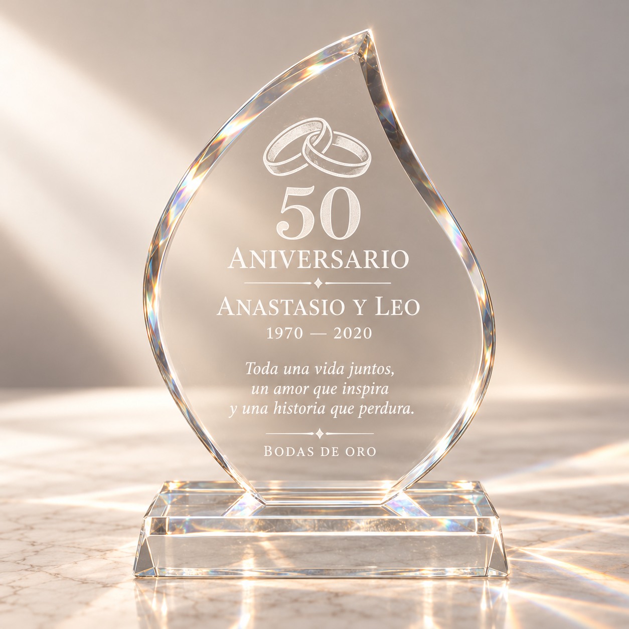 Biselado Llama Bodas de Oro